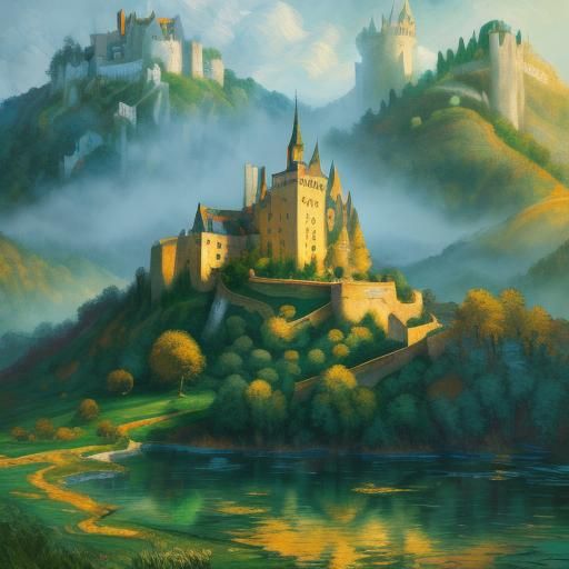 Castle in Wooded Landscape: Abstract Expressionism