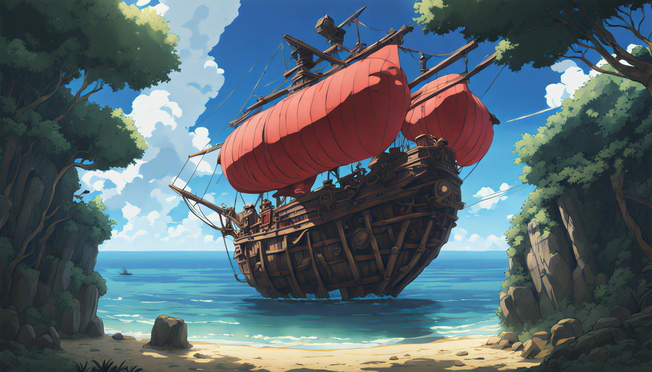 Iron and Wood Pirate Balloon in Anime Style