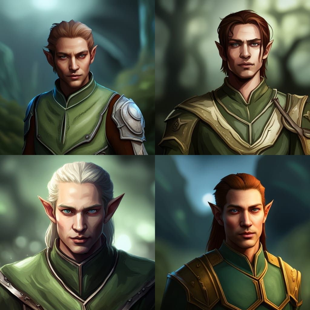 Elf Ranger Portrait in Forest Setting
