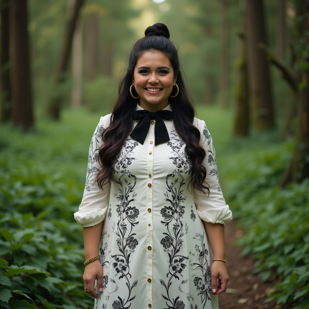 Confident Spanish Teacher in Emerald Forest