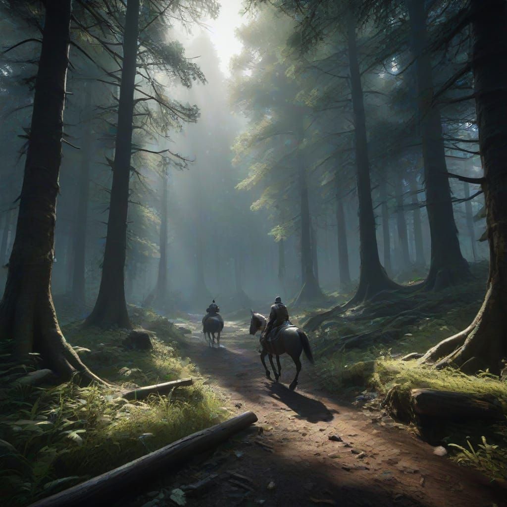 Knights Encounter Invisible Monsters in Mysterious Forest