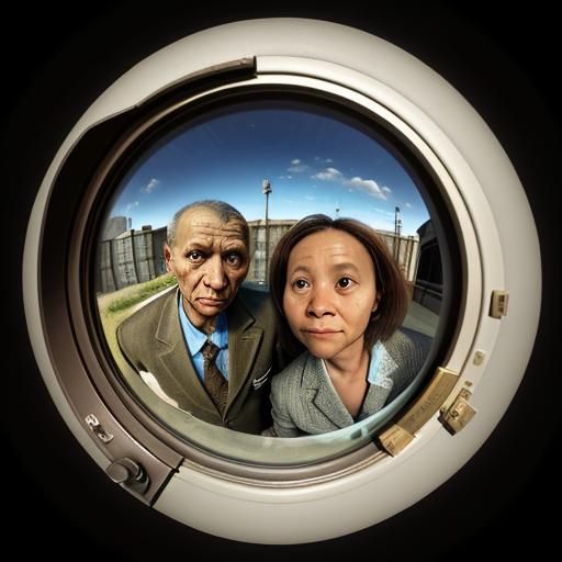 Jehovah's Witnesses at Door in Primitivism Style