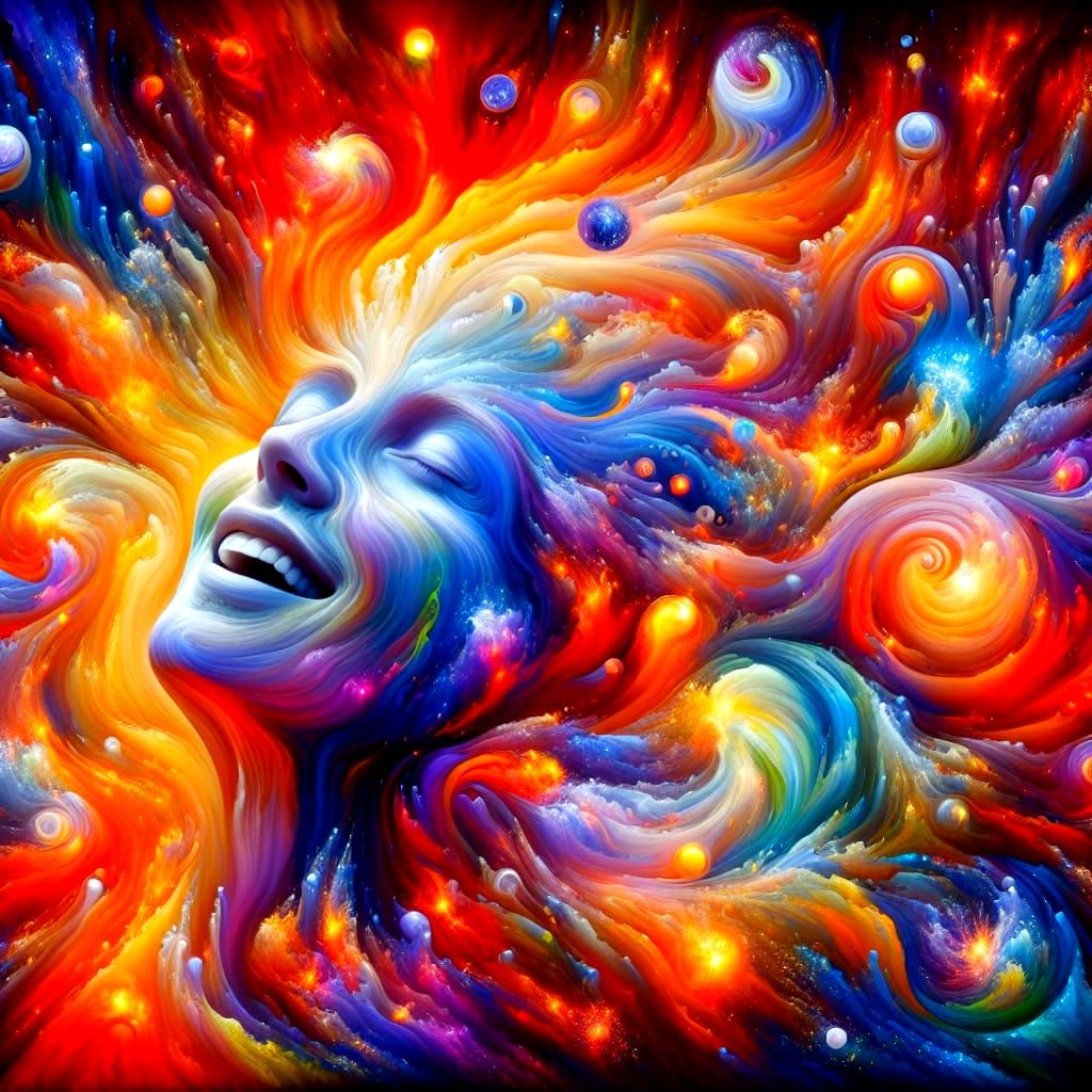 Ecstatic Human in Vibrant Color Explosion