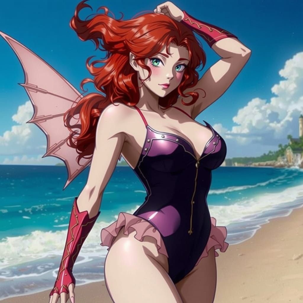 Cinematic Vampire Goddess in Cel-Shaded Beauty