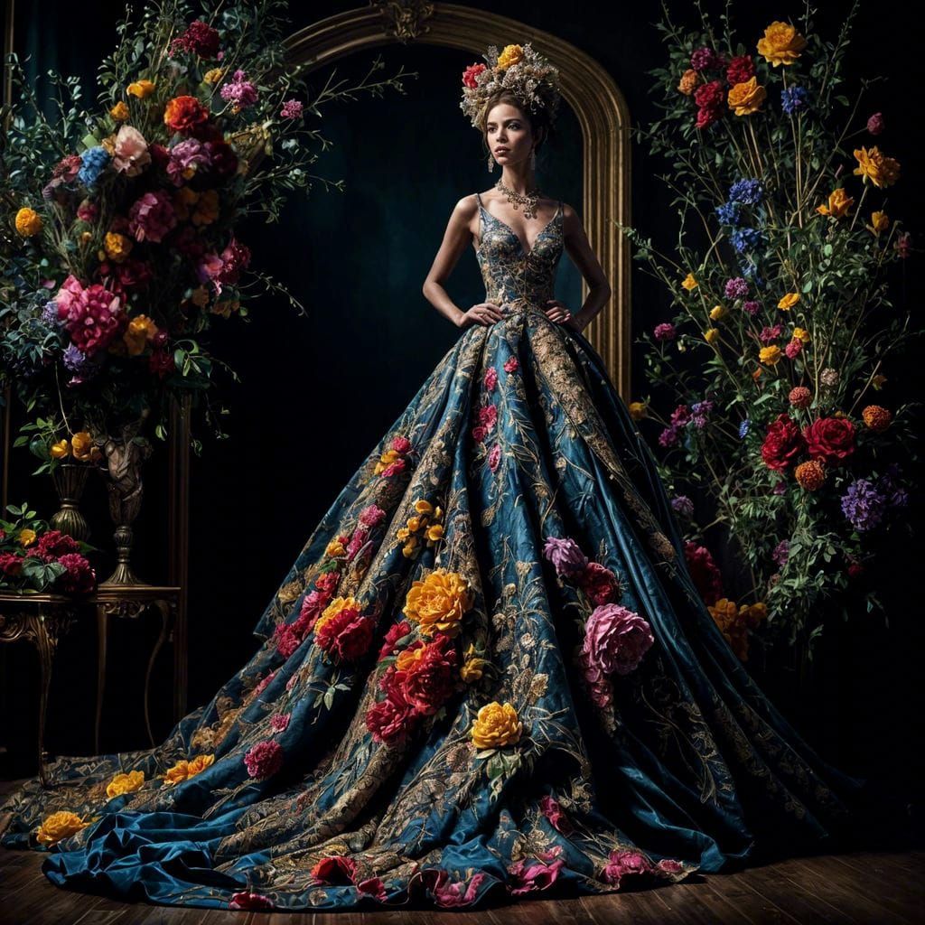 Haute Couture Gown on Catwalk: Fashion Photography