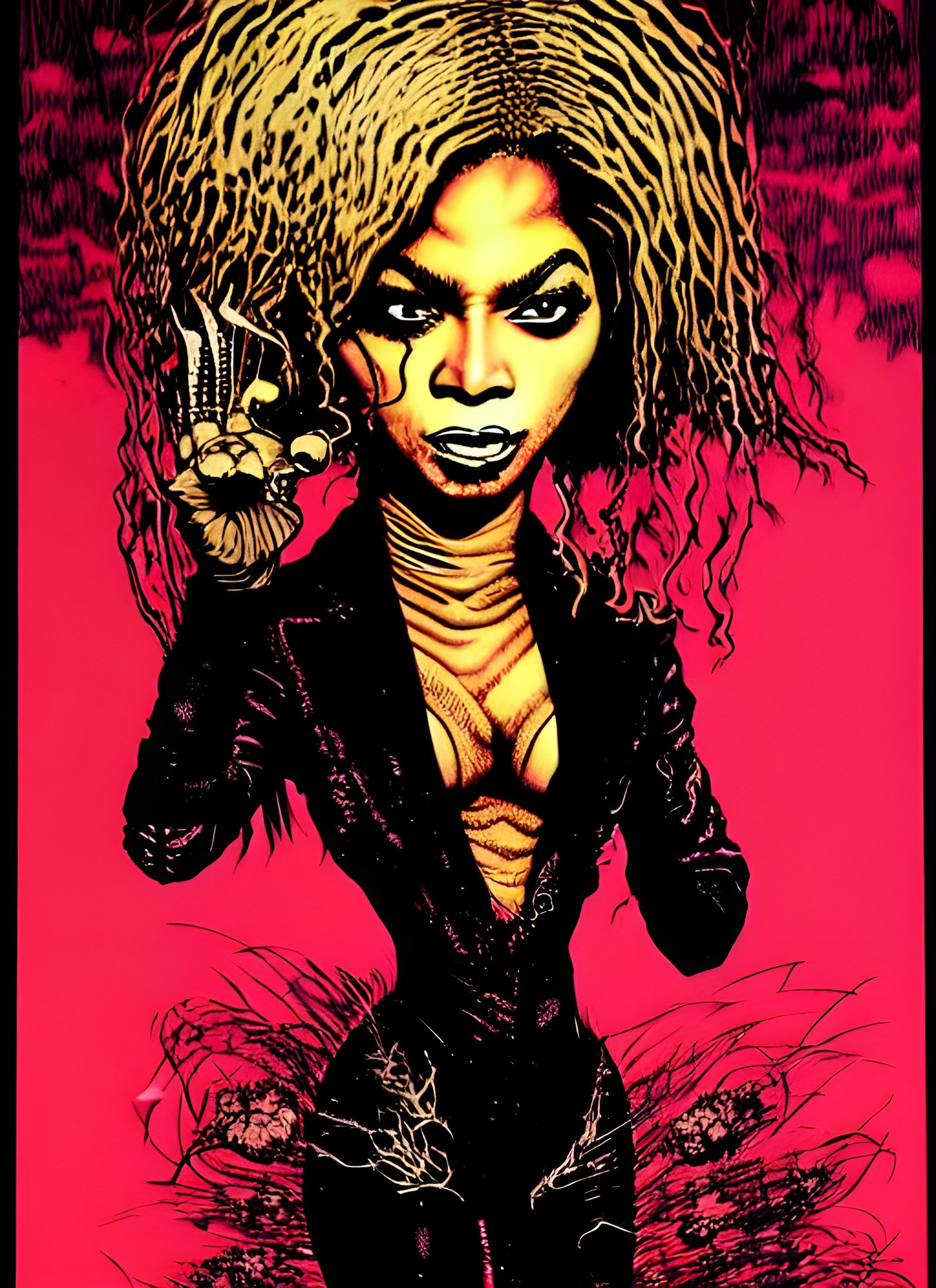 Chibi Beyoncé: Sinister Horror Comic Book Art