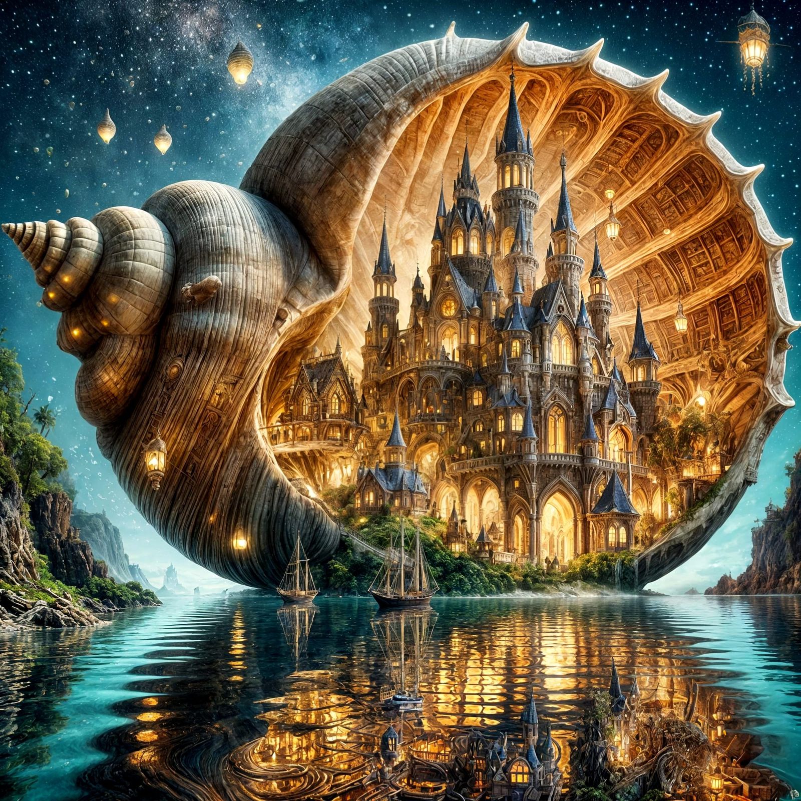 beautiful castle Inside the shell