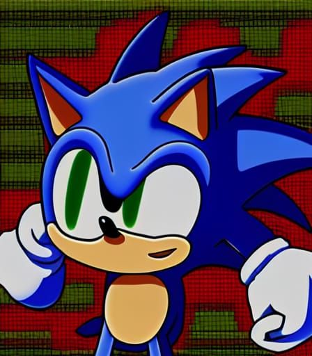 16-bit Sonic T-Pose Digital Art