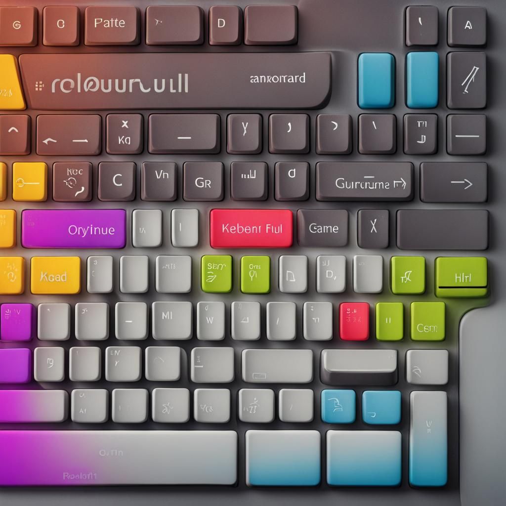 Colorful Keyboard with Rainbow Key Arrangement