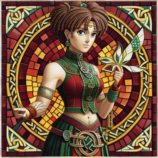 Intricate Fractal Mosaic of Celtic Knots