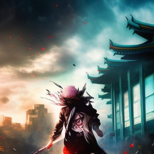 Shattered Tokyo Ghoul Girl in Matte Painting Style