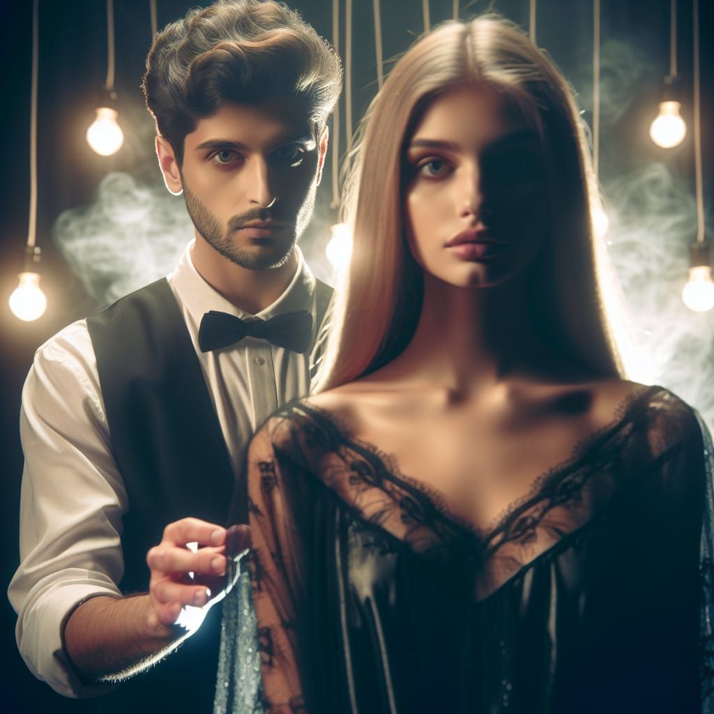 Mesmerizing Stage Hypnotist at Work: Hyperrealistic Image