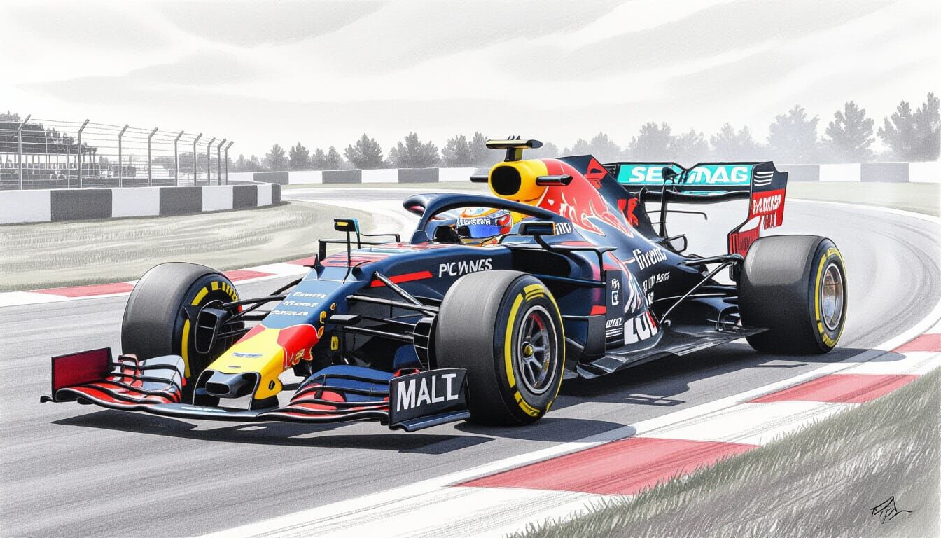 Hyperdetailed Charcoal Drawing of a Saleem S7 Racing