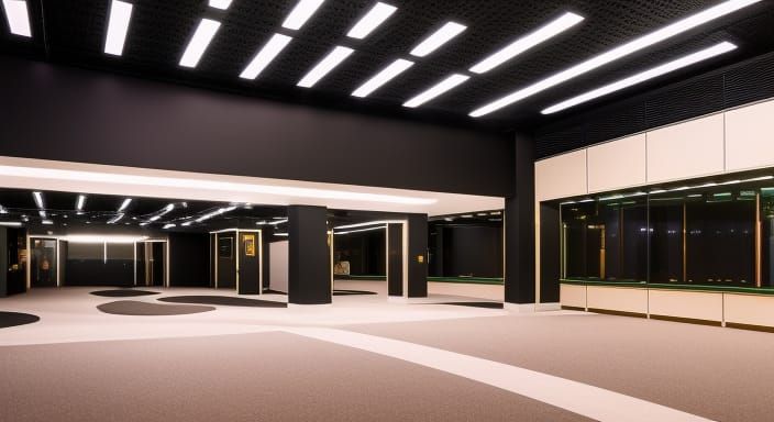 Surreal Liminal Space Mall in 90s Style