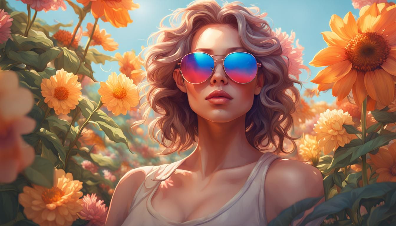 Summer Gardener Portrait in Hyperdetailed Style