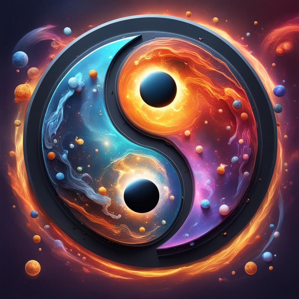 DAO.AI Cosmic Yin Yang in Splash Art Style