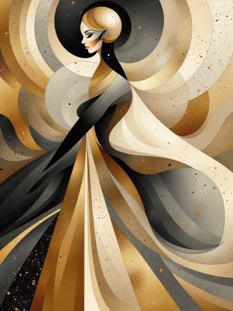 Woman Portrait in Geometric Art Style