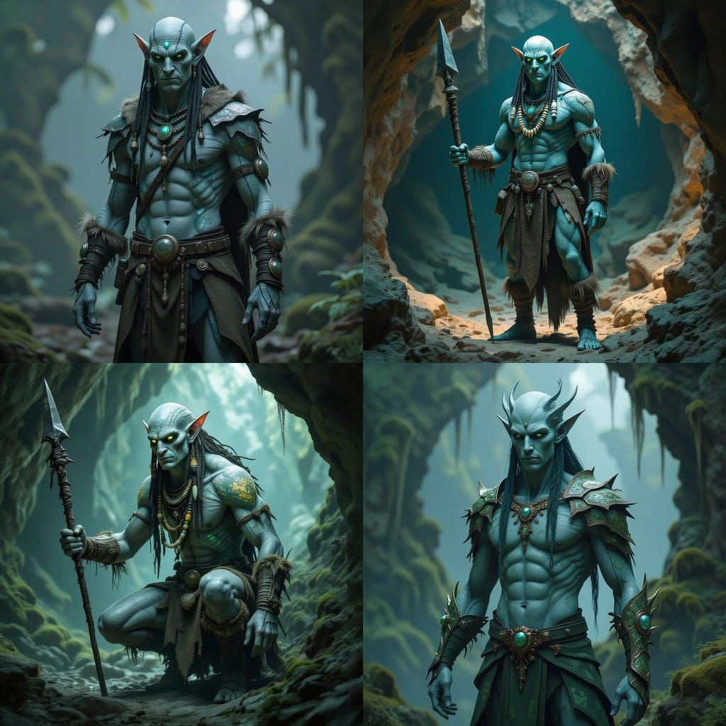 Myrrkin Creature with Bioluminescent Fungal Patterns