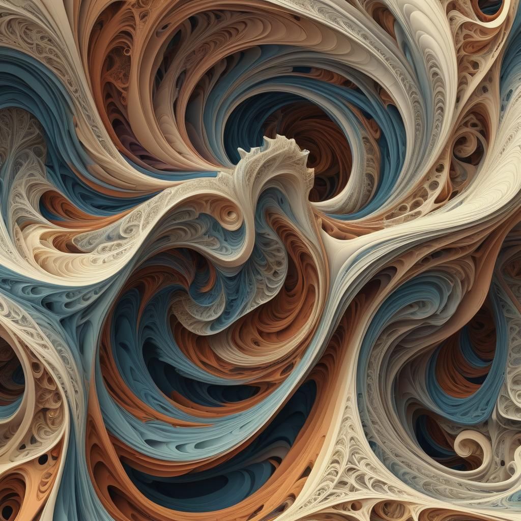 Abstract Fractal Wave Function with 3D Shading
