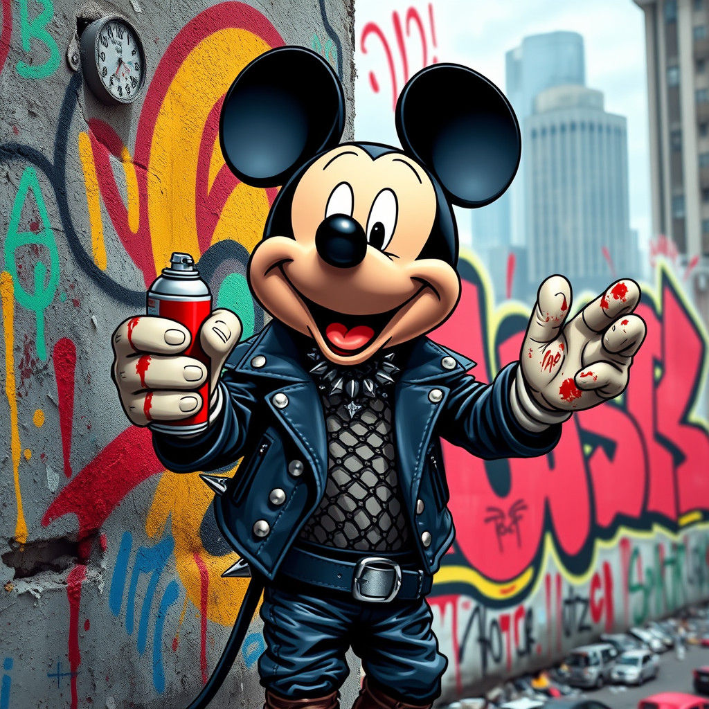 Mickey Mouse Punk Graffiti Art