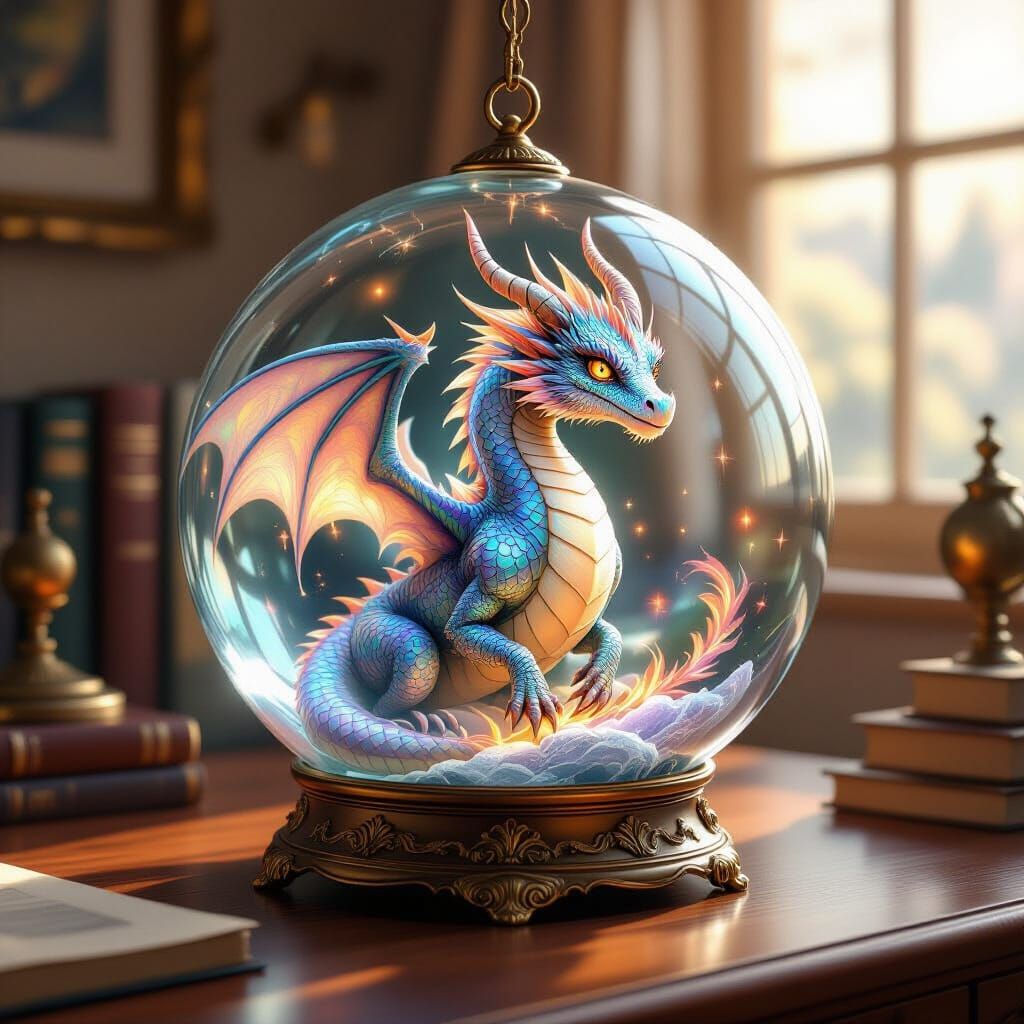 Fantasy Dragon Orb in Warm Lighting