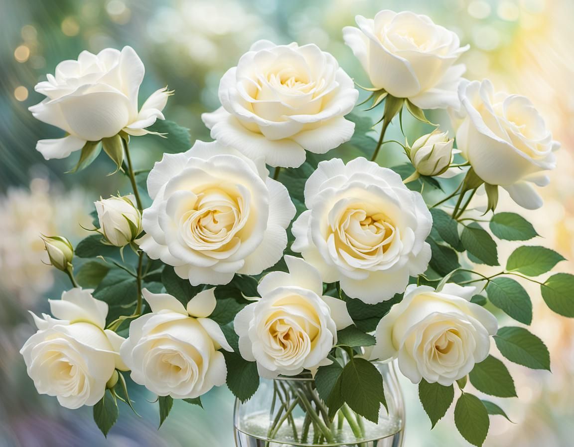 White Roses in Paradise: An Impressionistic Vision