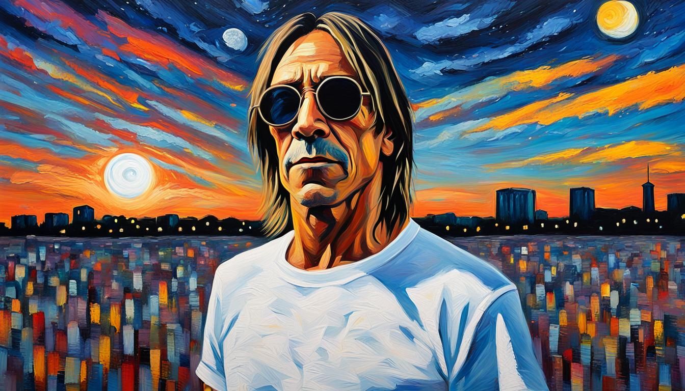 Iggy Pop Acrylic Portrait at the Berlin Wall