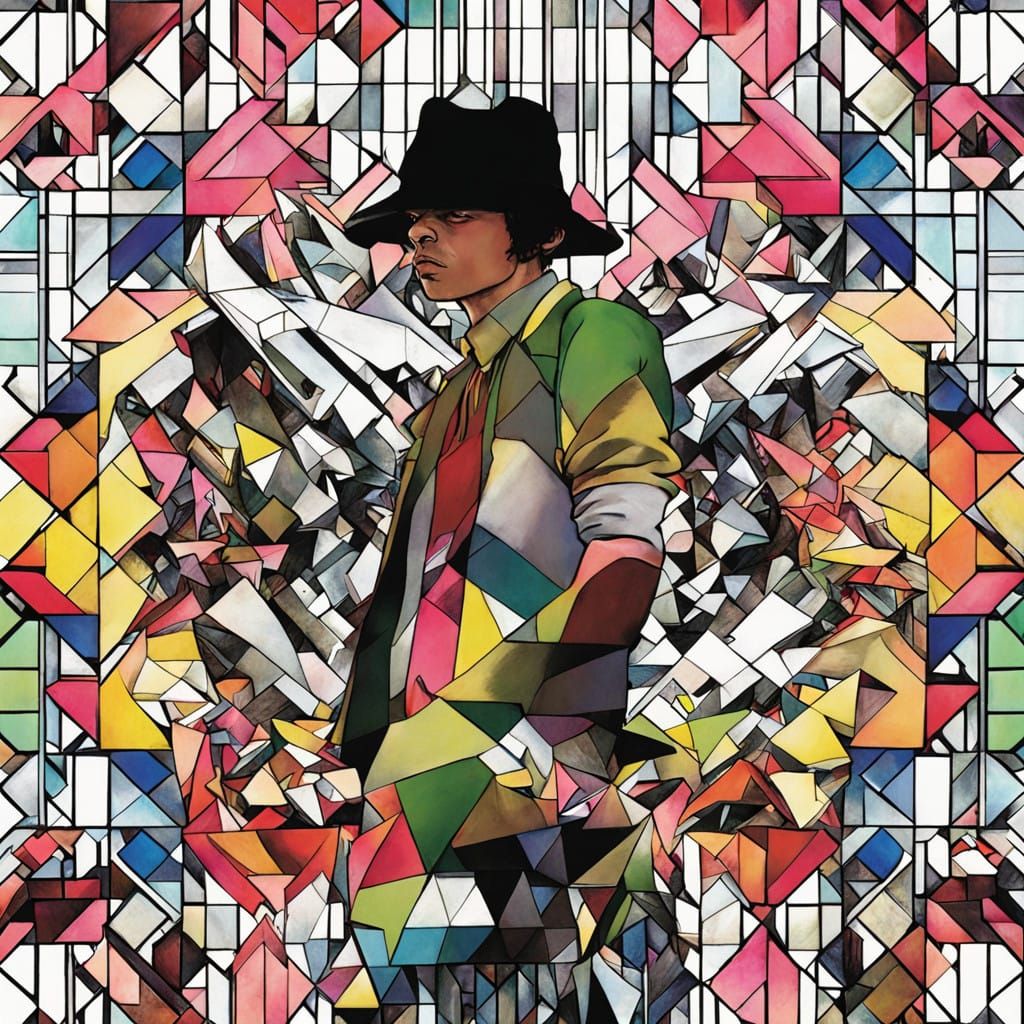 Album Cover in Neon Noir Style