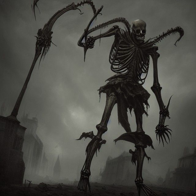 Sinister Steampunk Skeleton in Unreal Engine Style