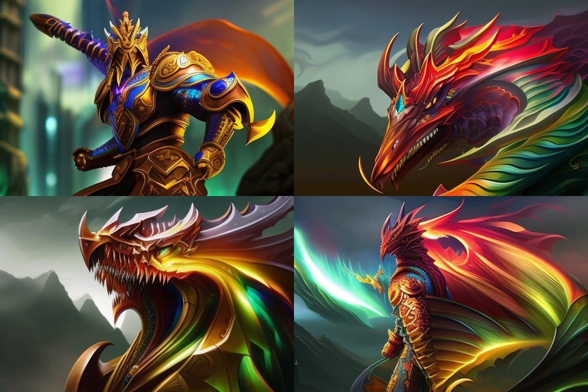 Epic Knight Battles Fire-Breathing Dragon