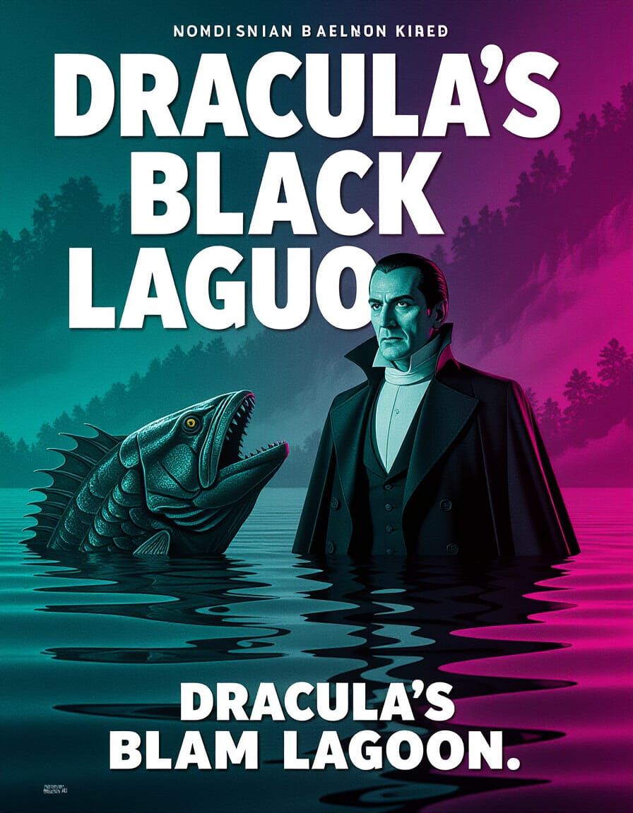 Dracula's Black Lagoon: Classic Monster Movie Poster