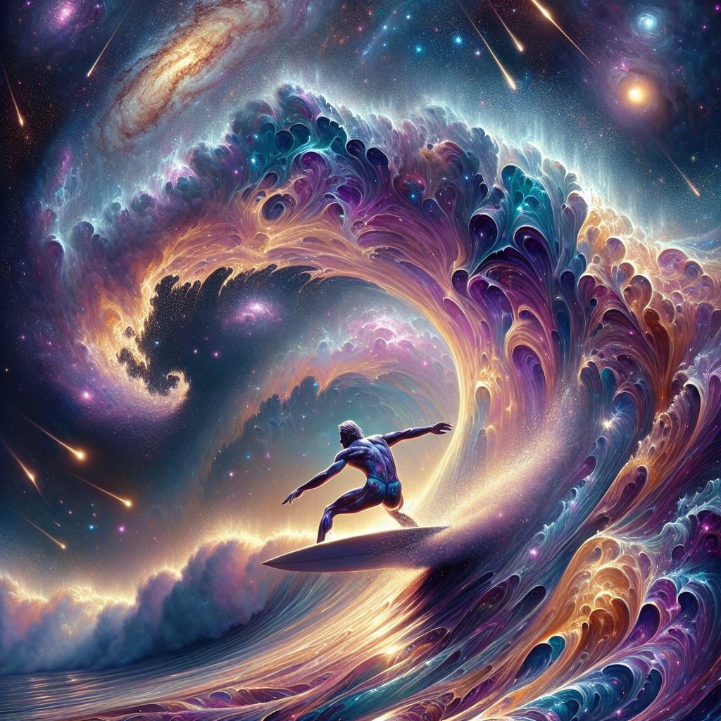 Cosmic Surfer Rides Nebula Waves