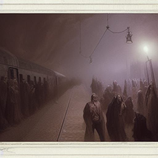 Horror Train of Thought in Doré Style
