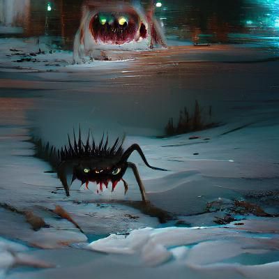 Sinister Hungry Creature Pursues in Greg Rutkowski Style