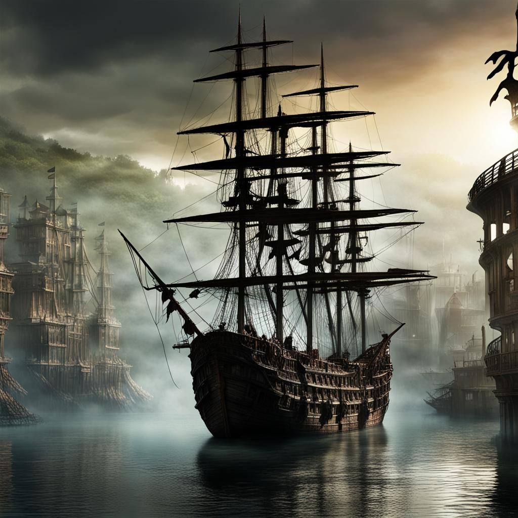 Misty Lake at Dawn: Cinematic Digital Painting