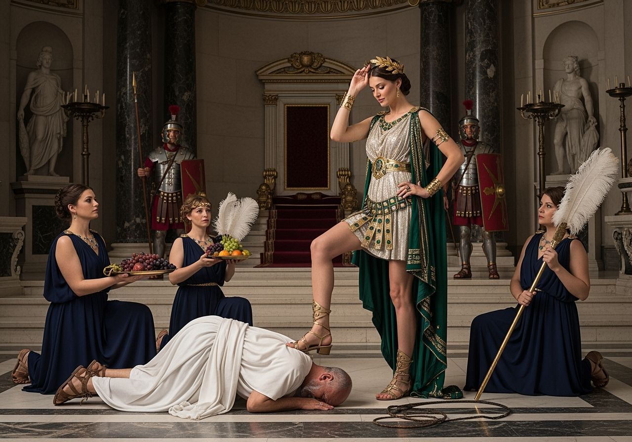 Empress Messalina in Opulent Throne Room