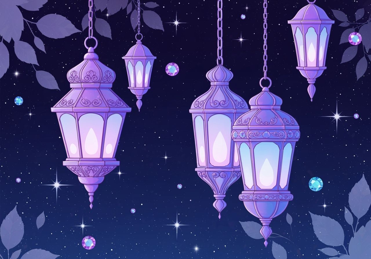 Ornate Lanterns in Whimsical Fantasy Style