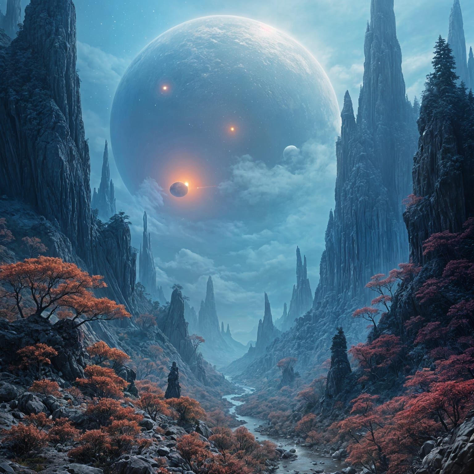 Mysterious Alien World in Cosmic Darkness