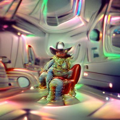 Cowboy in a Futuristic Space Saloon