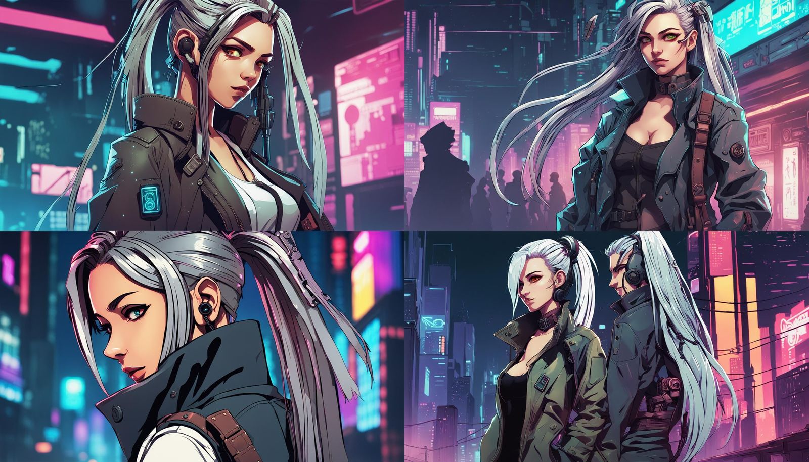 Cyberpunk Detective: Platinum Ponytail in Cel-Shaded Anime S...