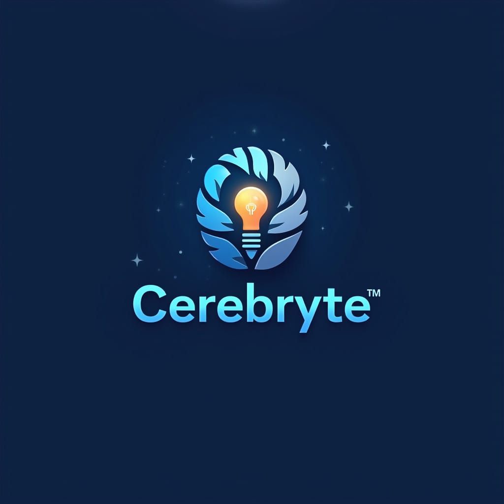 Modern Brain Logo with Lightbulb Symbol in Geometric Style
