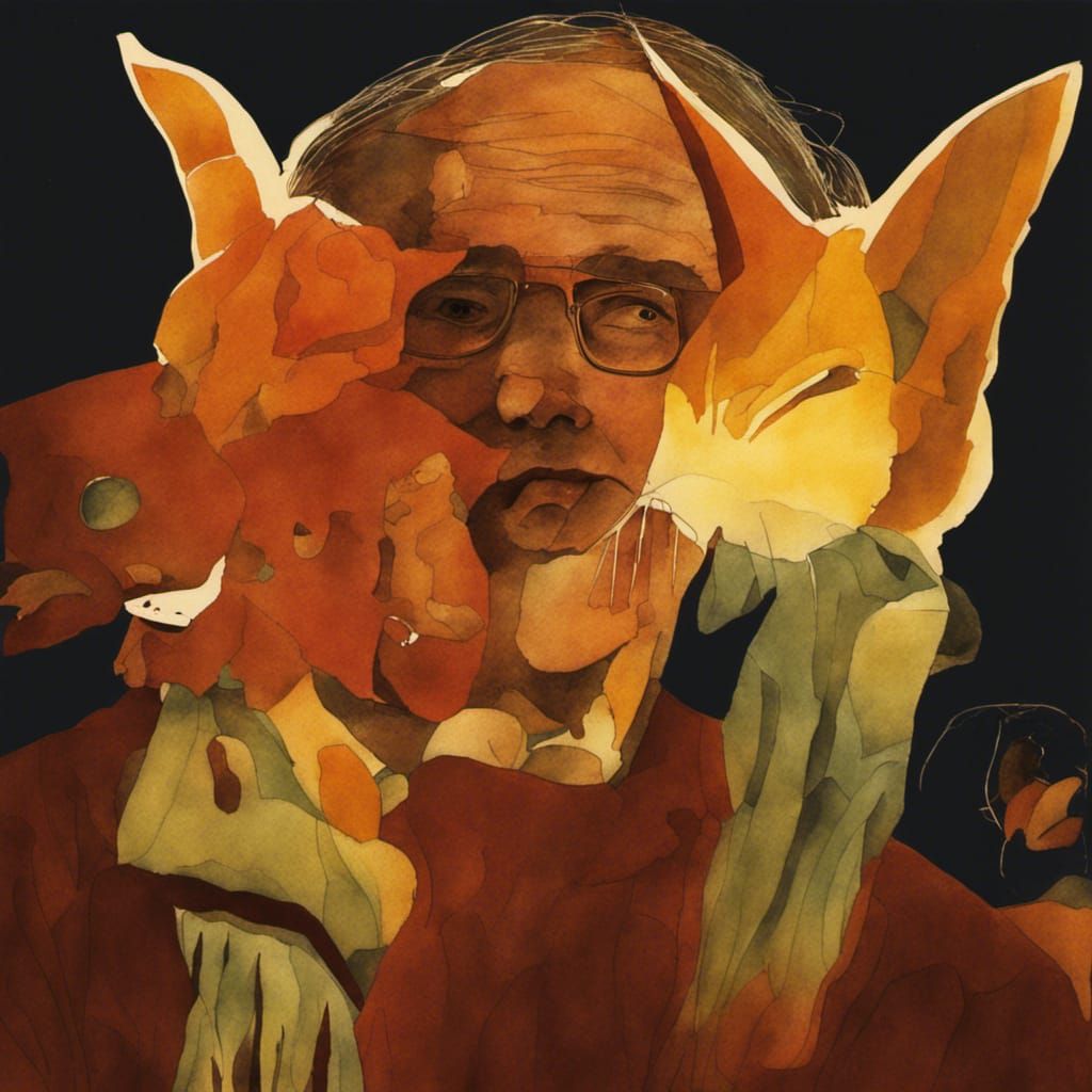 Whimsical Ink Outline Watercolor Illustration