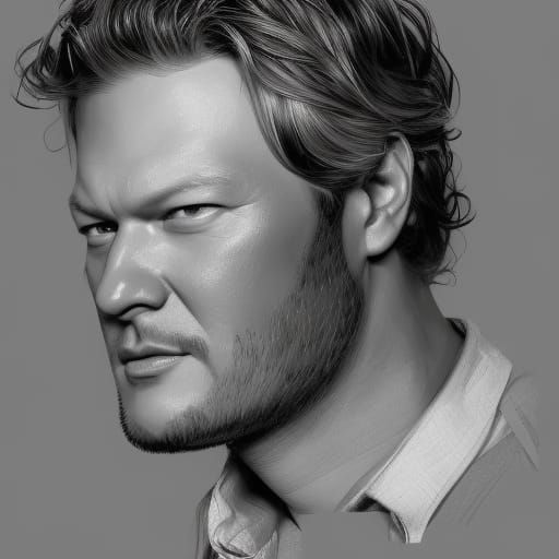 Detailed Portrait of Blake Shelton in Digital Art Style
