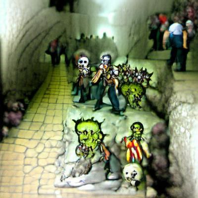 Undead Zombies in a Magical Catacomb Hallway