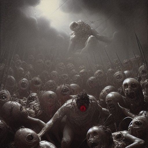 Nightmarish Field of Crying Faces and Bloody Eyeballs