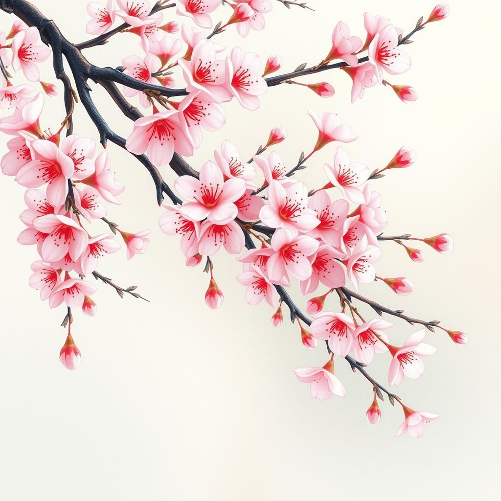 Cherry Blossoms Swaying: Dreamy Watercolors