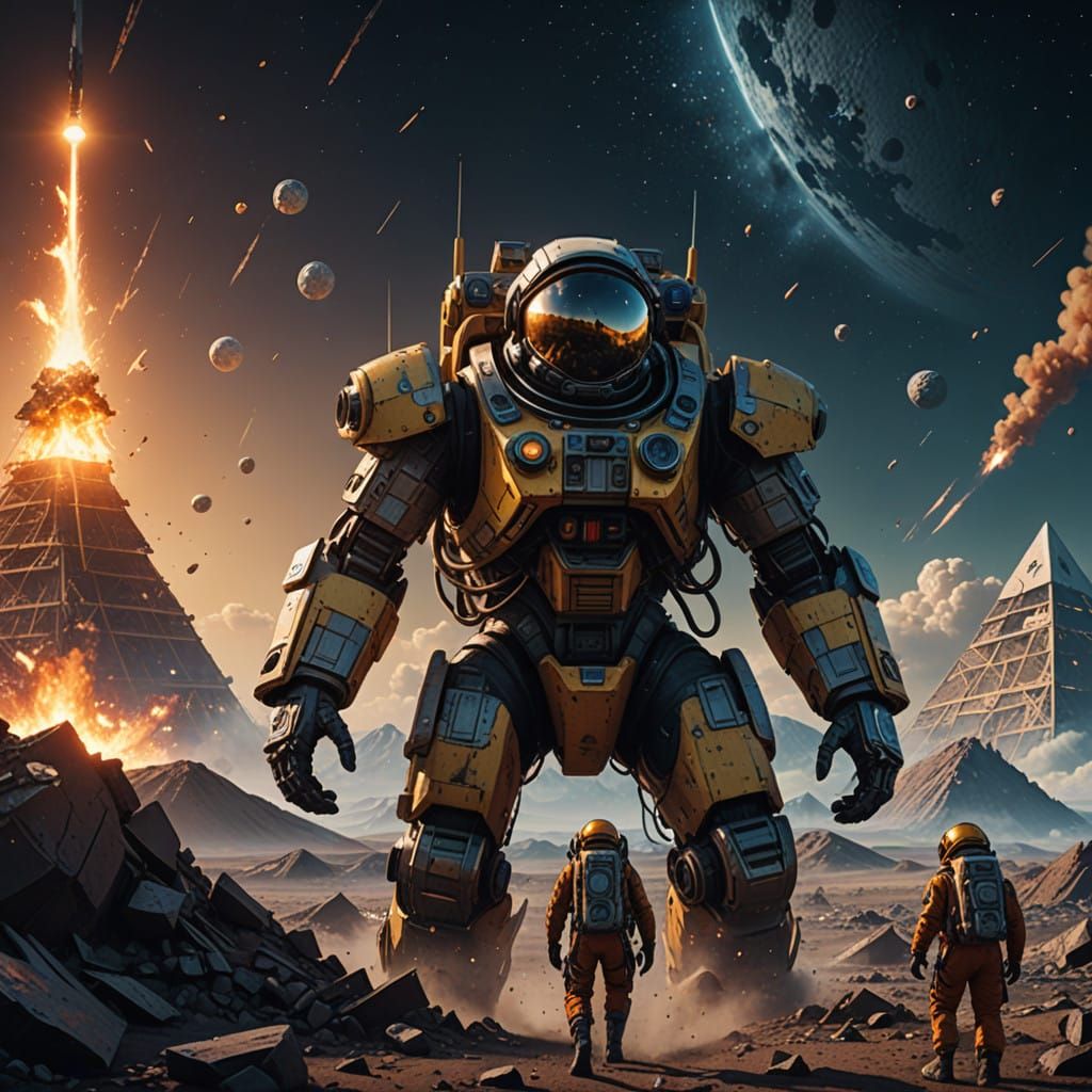 Ethereal Moon Pyramid in Vibrant Hues