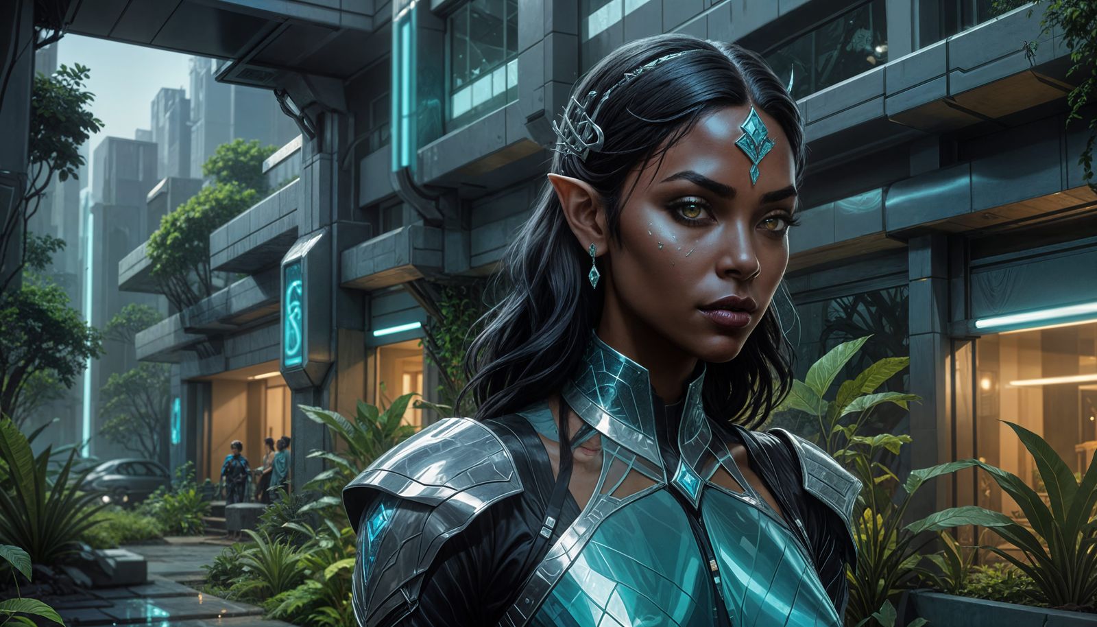 Romulan Drow in Hyper-Realistic Sci-Fi Setting