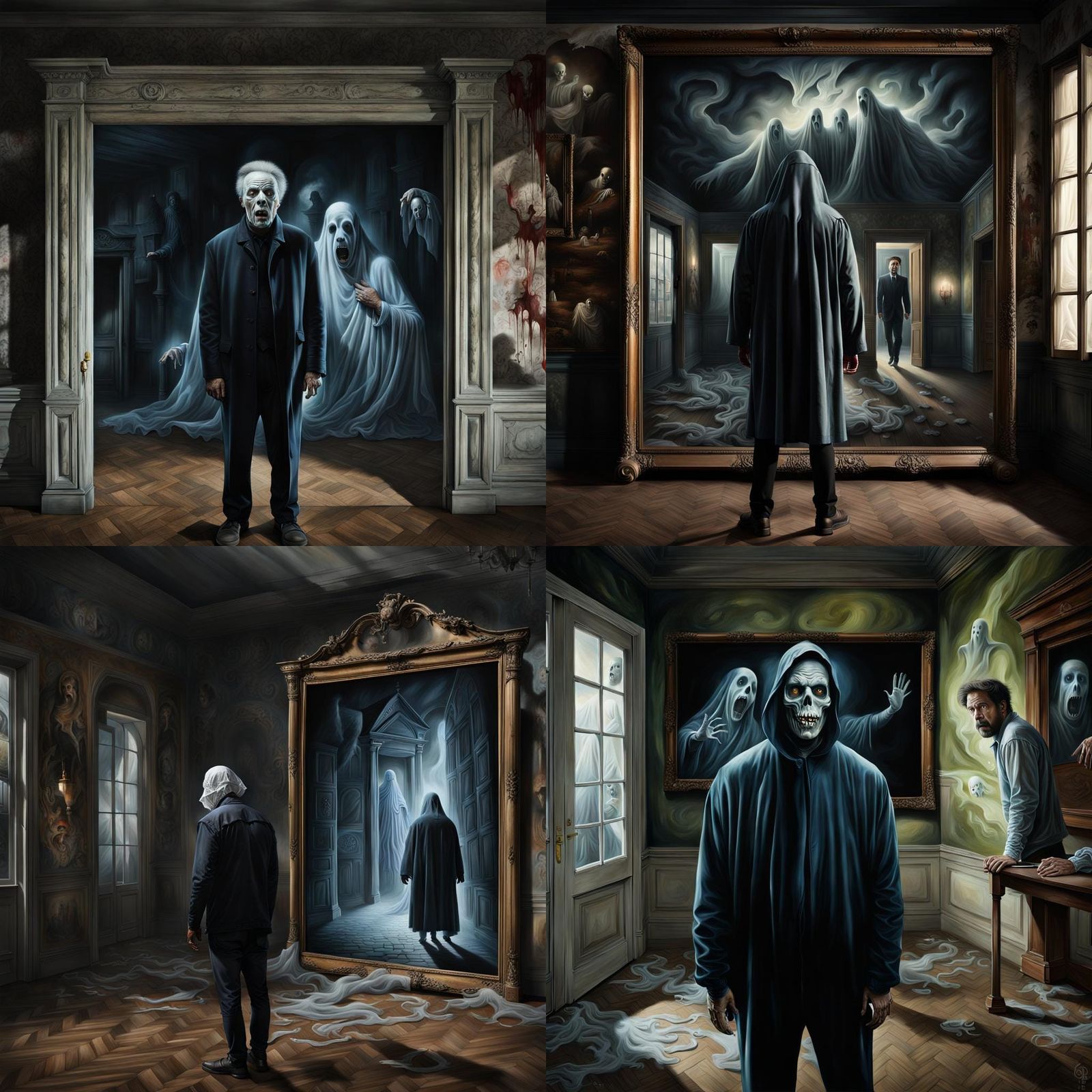 Photorealistic Ghostly Apparition in Haunted House