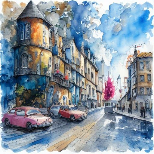 Cartoon Ice Cream Plush Toy in Watercolor Style